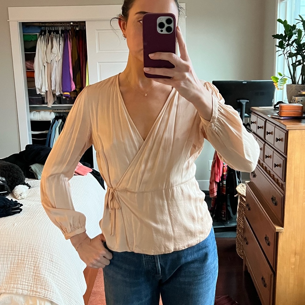 Zara wrap satin top